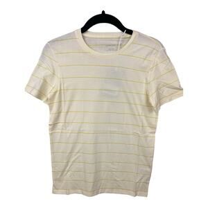 Everlane The Organic Cotton Crew Neck‎ Short Sleeve Shirt in Yellow Stripe S NWT